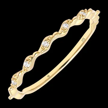 Anello Lyra – Oro giallo 9 carati con diamanti sintetici