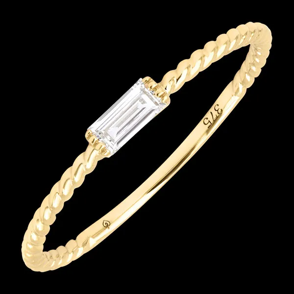 Anello Arwen – Oro giallo 9 carati e diamante sintetico