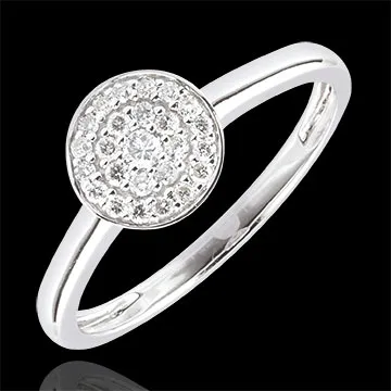 Anello Costellazione - Oro Bianco - 9 carati - 25 Diamanti - 0.16 carati