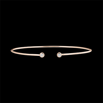 Braccialetto Rigido Aperto Freschezza - Tu ed Io - oro rosa 18 carati e diamanti