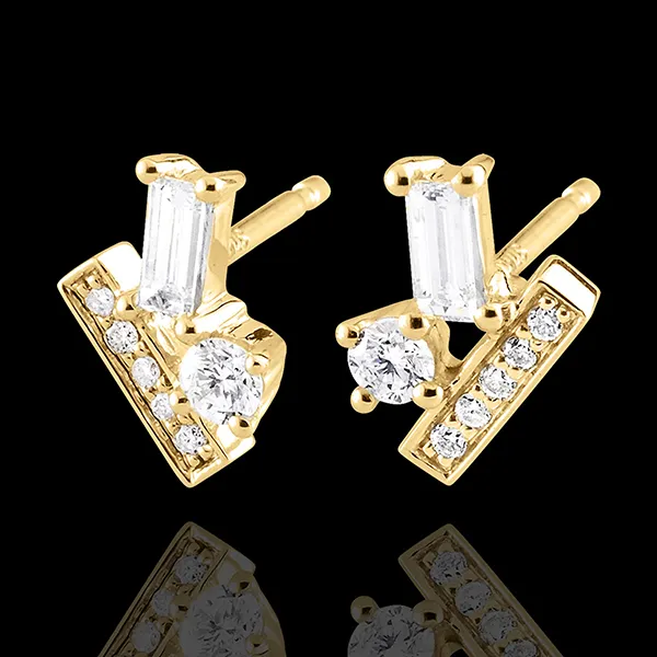 Orecchini Diamanti di Brina - Oro giallo - 18 carati - 14 Diamanti - 0.34 carati