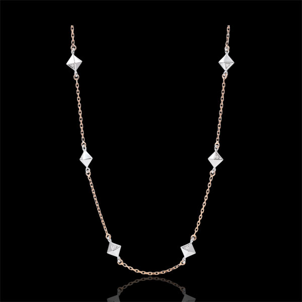 Collana Genesi - Diamanti grezzi - Oro rosa - 18 carati - Diamanti