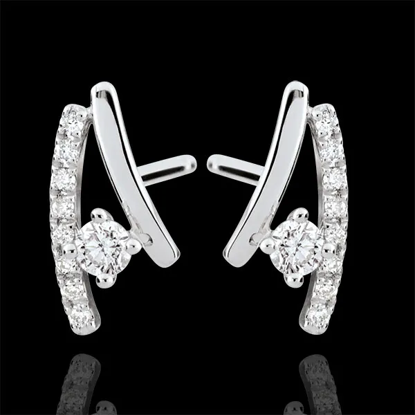 Orecchini diamante Erina - Oro bianco - 9 carati - 18 Diamanti - 0.17 carati