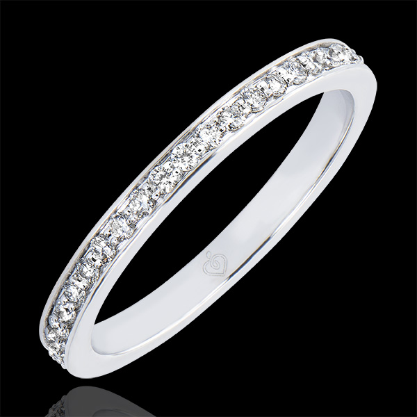 Fede nuziale Origine - Luccichio - oro bianco 18 carati e diamanti