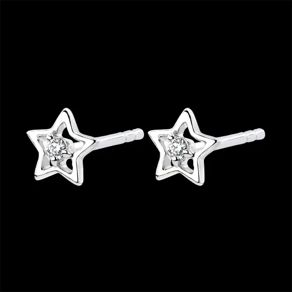 Orecchini Abbondanza - Mia Stella - oro bianco 9 carati e diamanti