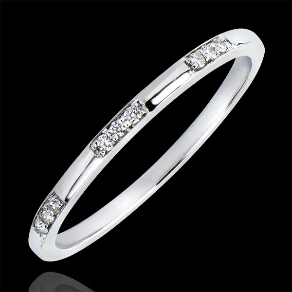 Fede nuziale Origine - Signorina - oro bianco 18 carati e diamanti