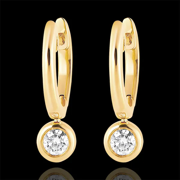 Orecchini Creoli Freschezza - Éléa - oro giallo 9 carati e diamanti