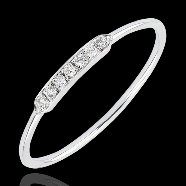 Anello di Fidanzamento Abbondanza - Equillibrio - oro bianco 9 carati e diamanti