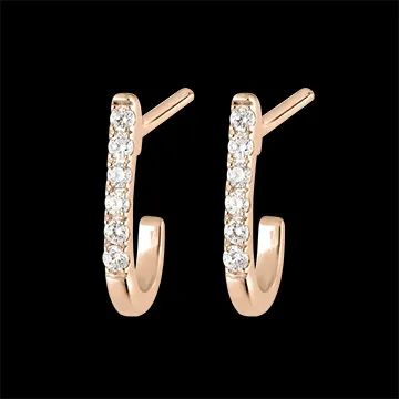 Orecchi a semicerchio Freschezza - Ella - oro rosa 9 carati e diamanti