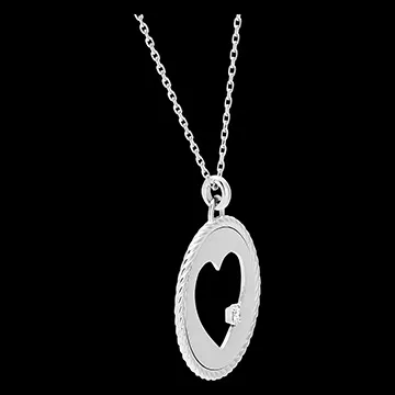 Collana Freschezza - Cuore assoluto - oro bianco 9 carati e diamanti