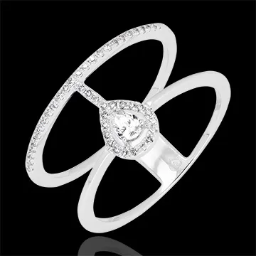 Anello Serafina - oro bianco 9 carati e diamanti