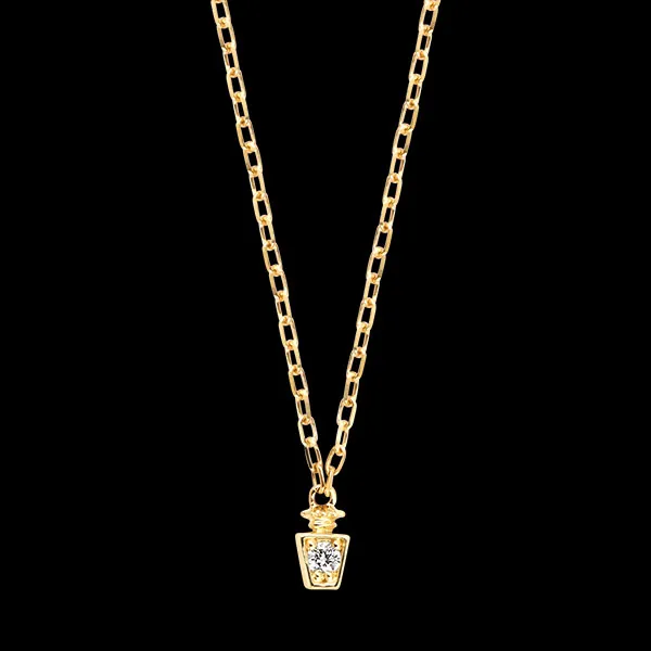 Collana Elixia – Oro giallo 9 carati e diamante sintetico