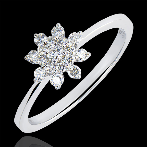 Anello Freschezza - Fiore delle Vette - oro bianco 18 carati e diamanti