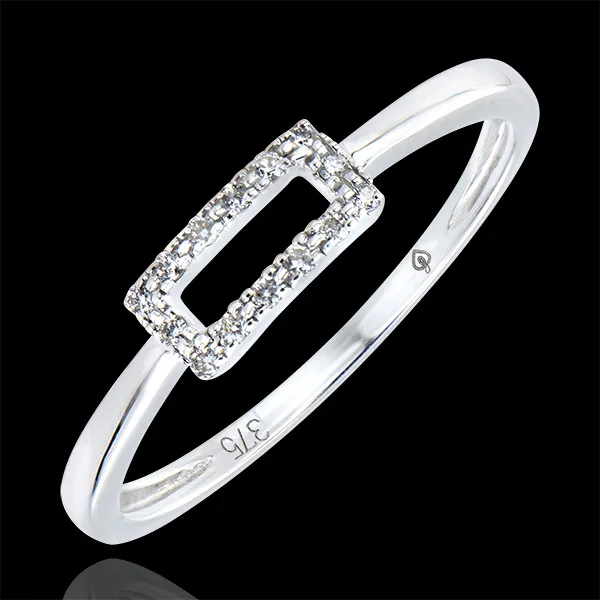 Anello Abbondanza - Verità - oro bianco 9 carati e diamanti