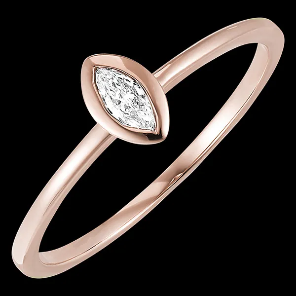 Anello Freschezza - Marquise - oro rosa 9 carati e diamante
