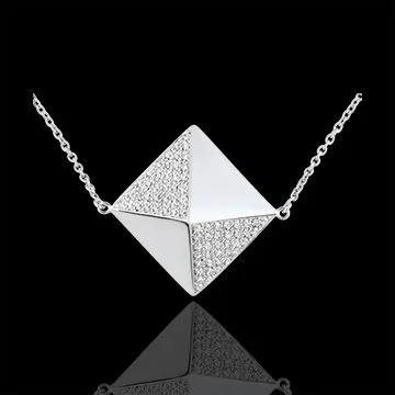 Collana Genesi - Diamante grezzo - Oro bianco - 9 carati - Diamanti - 0.702 carati
