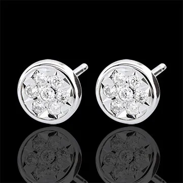 Orecchini Elga - Oro bianco - 9 carati - Diamanti 