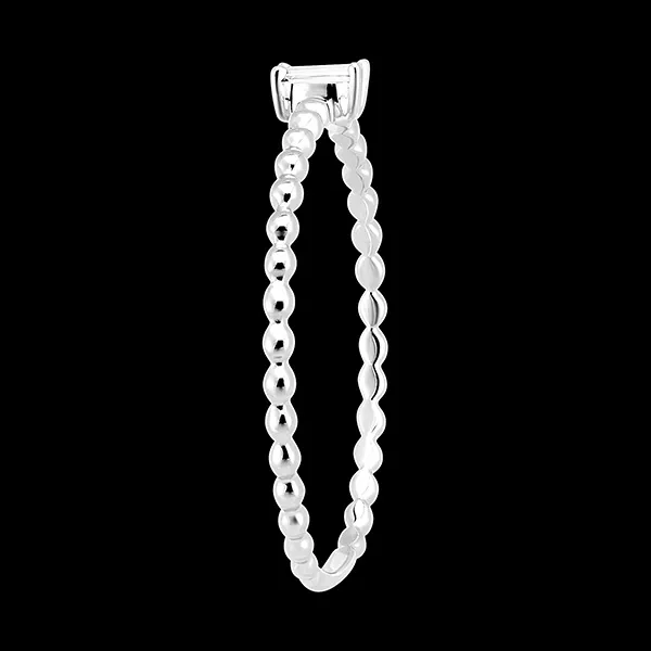 Anello Freschezza - Solitario Bolla Smeraldo - oro bianco 18 carati e diamante
