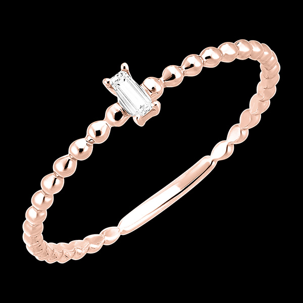 Anello Freschezza - Solitario Bolla Smeraldo - oro rosa 18 carati e diamante