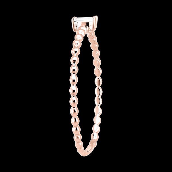 Anello Freschezza - Solitario Bolla Smeraldo - oro rosa 18 carati e diamante