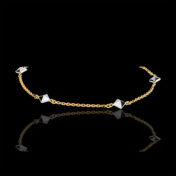 Bracciale Genesi - Diamanti grezzi bicolore - Oro bianco e Oro giallo - 18 carati - Diamanti