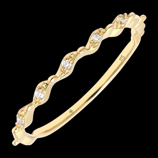 Anello Lyra – Oro giallo 9 carati con diamanti sintetici