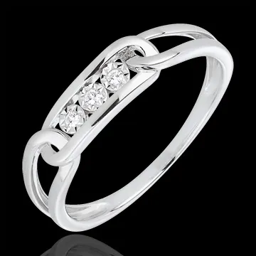 Anello Forza Diamanti - Oro bianco - 18 carati - 3 Diamanti