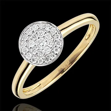 Anello Costellazione Bicolore - Oro giallo e Oro bianco - 18 carati - 25 Diamanti - 0.16 carati