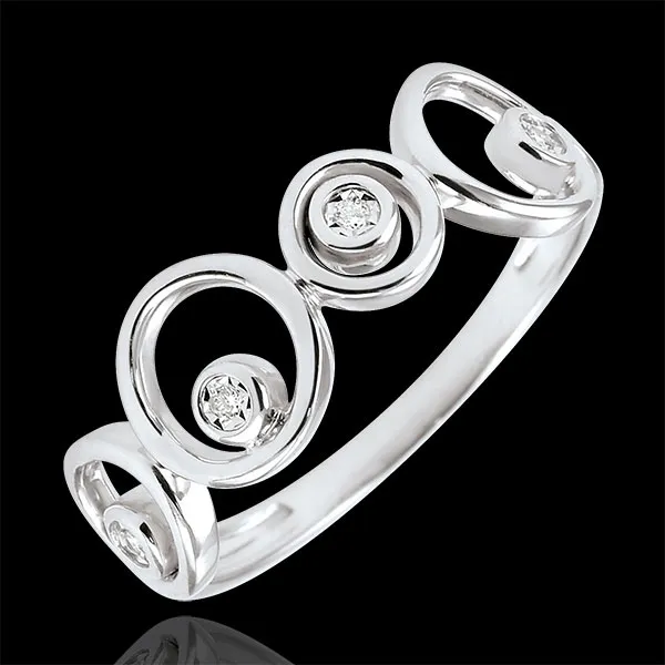 Anello Luna - Oro bianco - 18 carati - 4 Diamanti