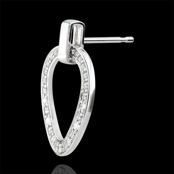 Orecchini Ovalia - Oro bianco - 9 carati - 14 Diamanti