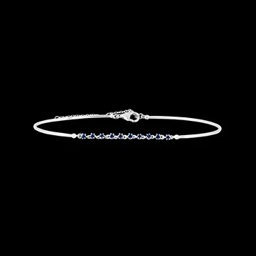 Bracciale Grazile - oro bianco 18 carati con zaffiri