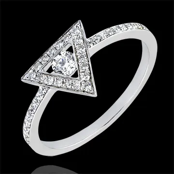Anello Abbondanza - Gravità - oro bianco18 carati e diamanti