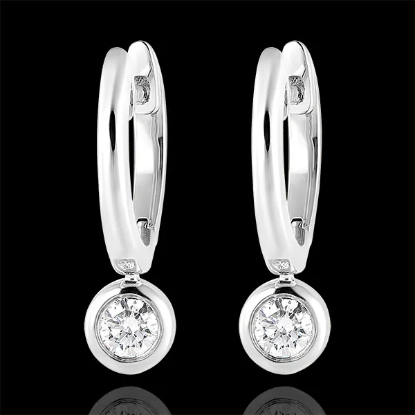 Orecchini Creoli Freschezza - Éléa - oro bianco 9 carati e diamanti