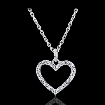 Pendente Abbondanza - Cuore Incantato - oro bianco 9 carati e diamanti