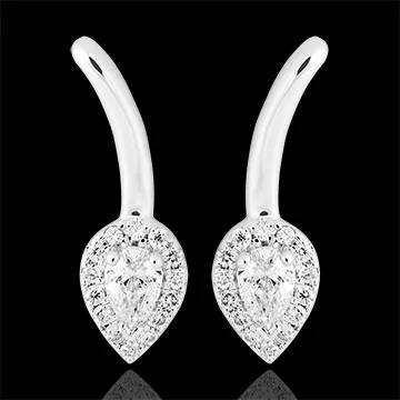 Orecchini Germoglio - oro bianco 18 carati e diamanti