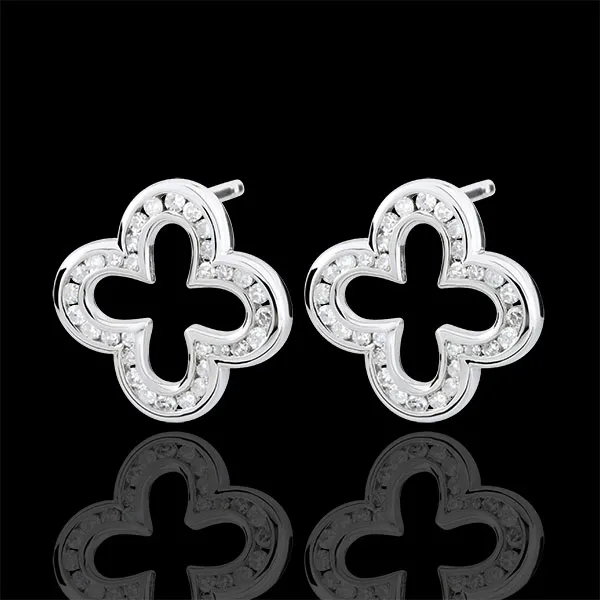 Orecchini Erita - Oro bianco - 9 carati - 64 diamanti - 0.24 carati