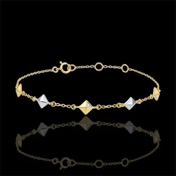 Bracciale Genesi - Diamanti grezzi - 2 Ori - 9 carati -5 motivi - Diamanti