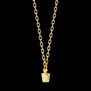 Collana Elixia – Oro giallo 9 carati e diamante sintetico