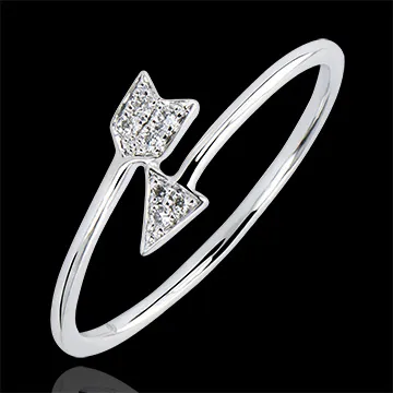 Anello Abbondanza - Cupido - oro bianco 9 carati e diamanti