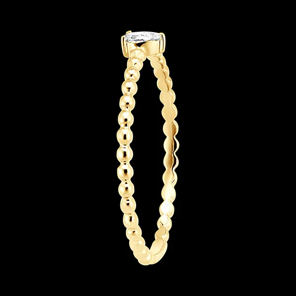 Anello Freschezza - Solitario Bolla Goccia - oro giallo 18 carati e diamante