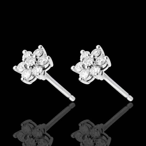 Pendientes Lotus - oro blanco empedrados 18 quilates y diamantes