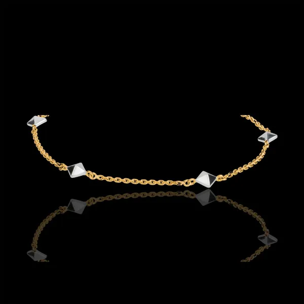 Pulsera Génesis - Diamantes Brutos bicolor - oro blanco 18 quilates