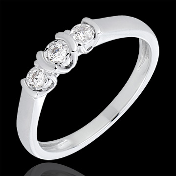 Anillo Triología Paréntesis - oro blanco 18 quilates y diamantes