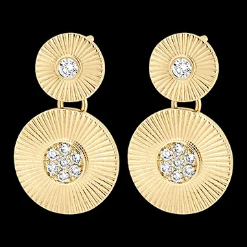 Pendientes Frescura - Sol - oro amarillo de 9 quilates y diamantes