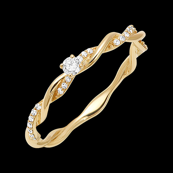 Anillo de Compromiso Olympe - oro amarillo de 18 quilates con diamantes