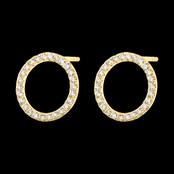 Pendientes de botón Oréane – Oro amarillo de 9 quilates y diamantes sintéticos