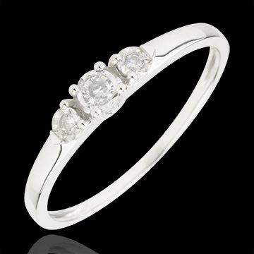 Anillo Trilogía Primera Estrella - oro blanco 9 quilates 