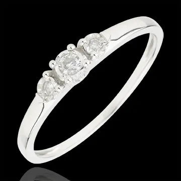 Anillo Trilogía - Primera Estrella - oro blanco 18 quilates 