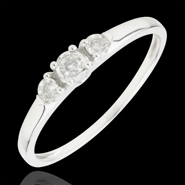Anillo Trilogía Primera Estrella - oro blanco 9 quilates 