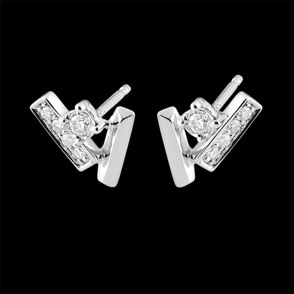 Pendientes diamantes Glaseados - oro blanco 9 quilates